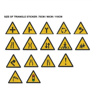 SELF-ADHESIVE TRAFFIC SIGN (TRIANGLE STICKER) (142280)