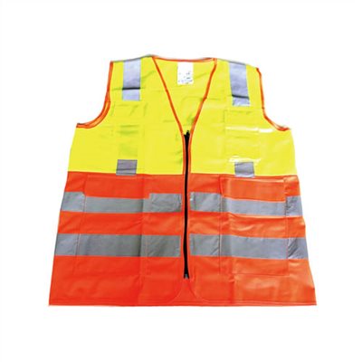 ZIPPER TYPE SAFETY VEST, ORANGE/YELLOW COLOR (151960)